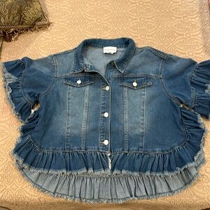 NWOT Hayden fringed denim shirt/jacket